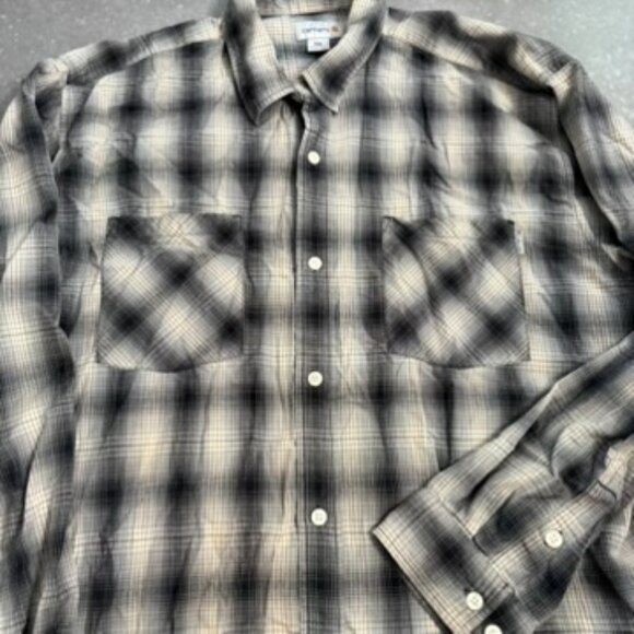Carhartt Black & Gray Plaid Button-Up Flannel Shirt – Size XXL - Picture 4 of 11